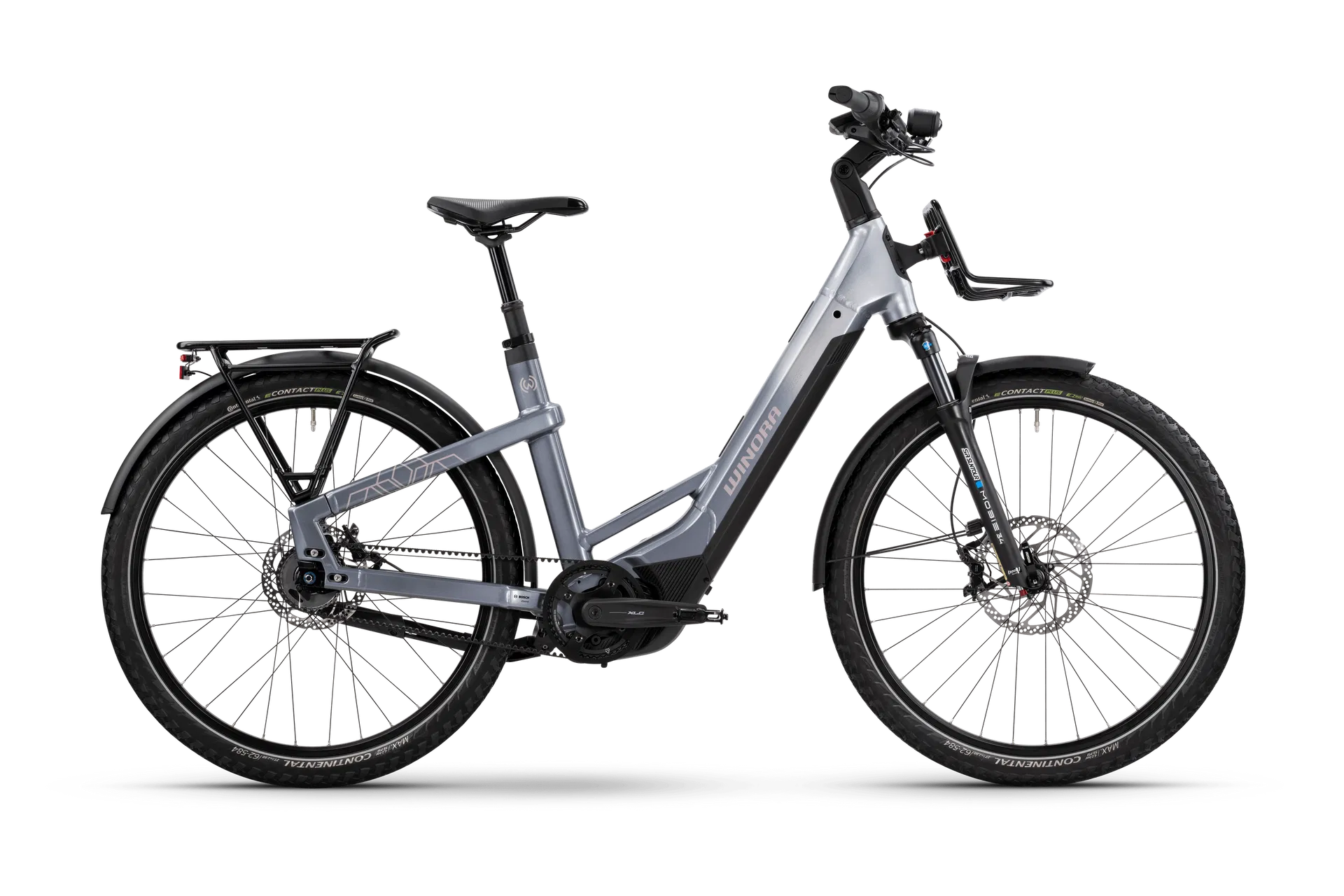 Winora Yakun R5 Pro grau | 800WH | E-Bike Damen City | 2025 | Freilauf-Nabe