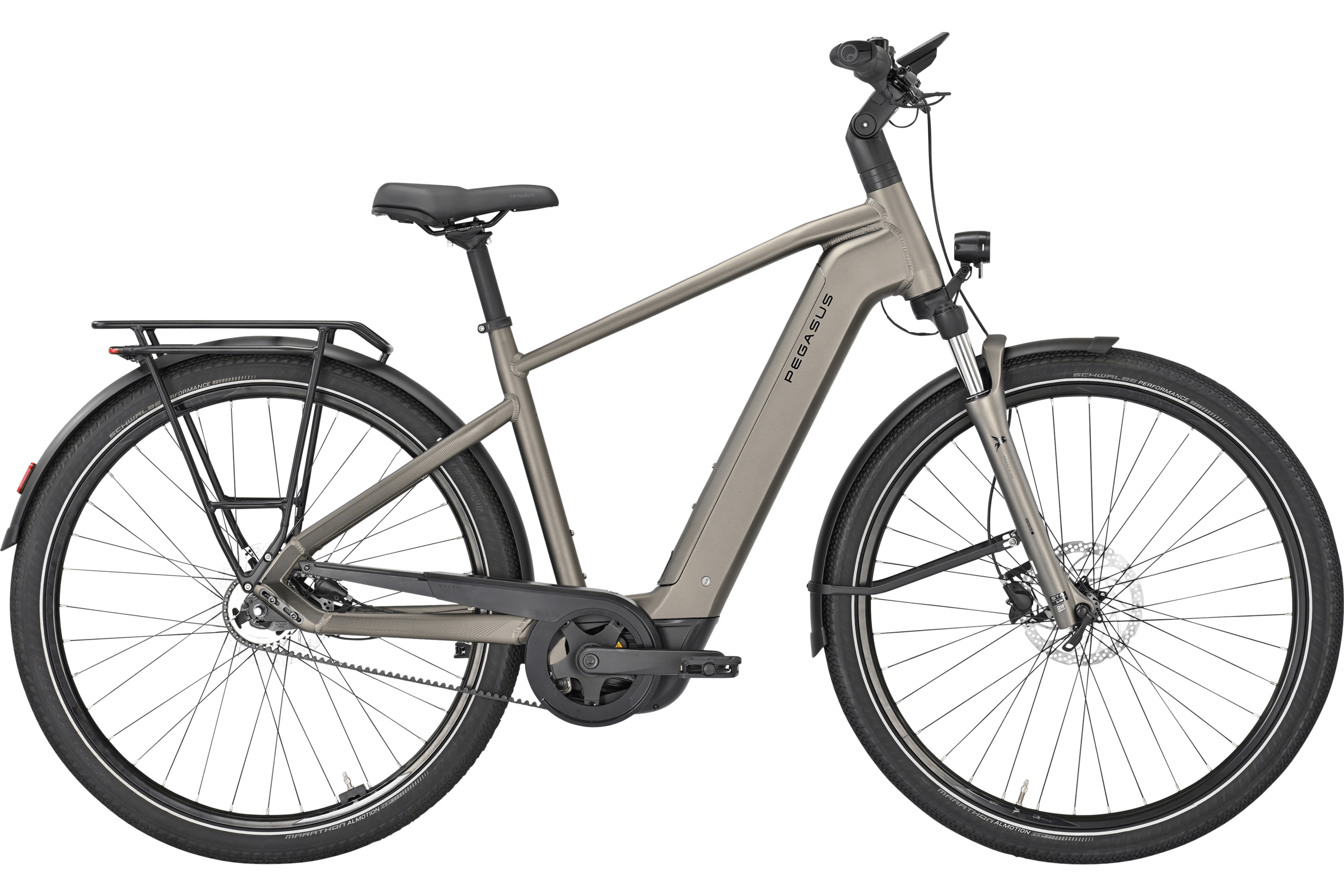 Pegasus PREMIO EVO 5F Belt grau | 800WH | E-Bike Damen Trekking | 2025 | Freilauf-Nabe