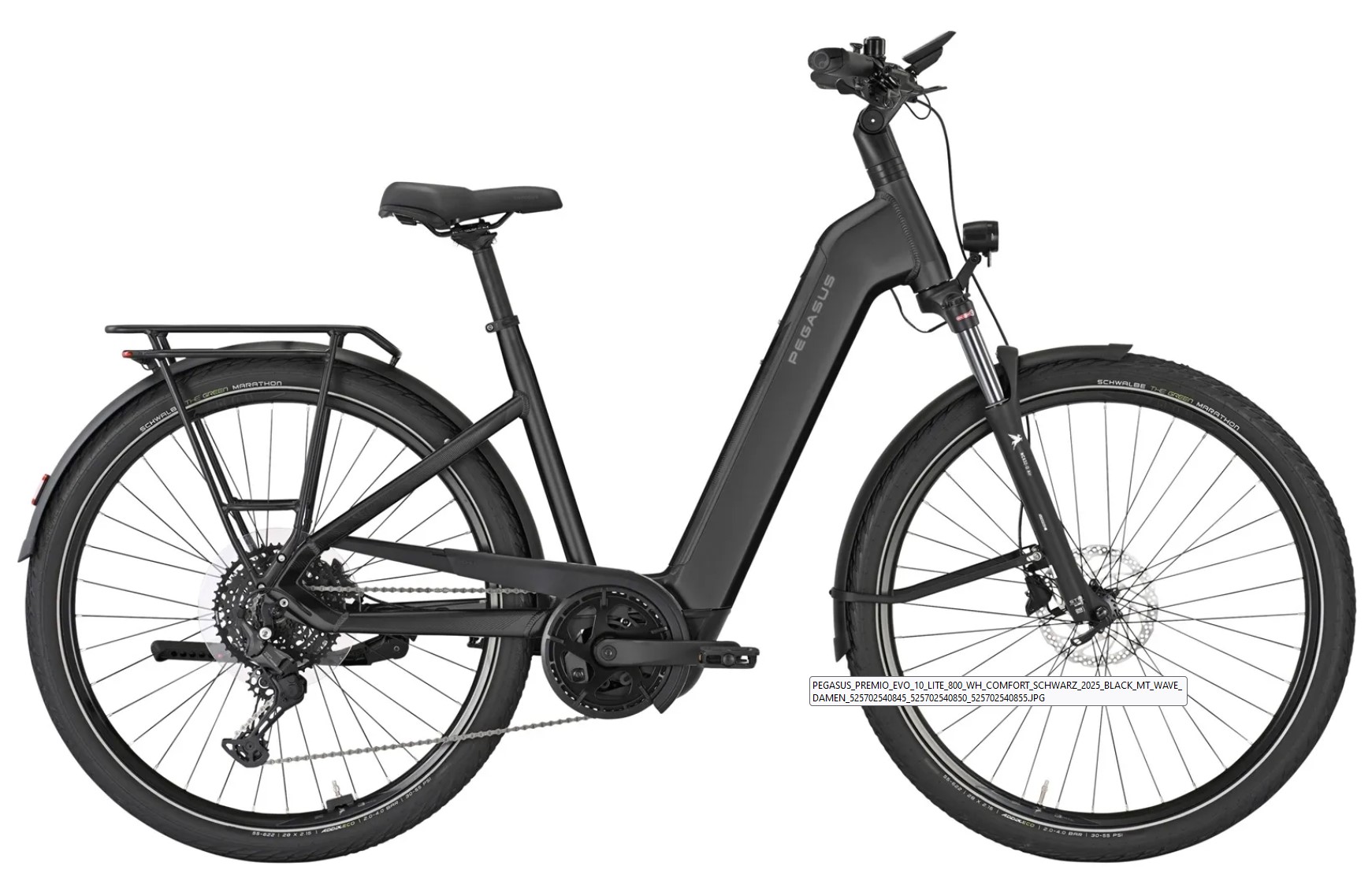 Pegasus PREMIO EVO 10 Lite schwarz | 800WH | E-Bike Damen Trekking | 2025 | Kettenschaltung
