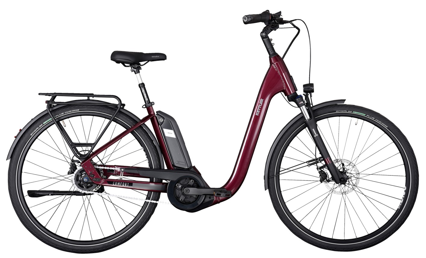 Kettler E-COMFORT 5 RT rot | 500WH | E-Bike Damen City | 2023 | Rücktritt-Nabe
