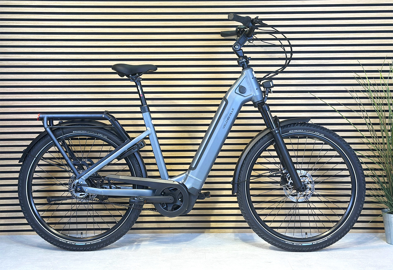 Velo de Ville SEB PRO FL grau | 800WH | E-Bike Damen City | 2025 | Freilauf-Nabe