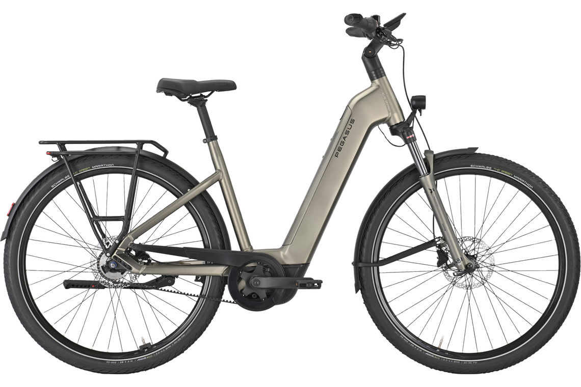 Pegasus PREMIO EVO 5F Belt grau | 800WH | E-Bike Damen City | 2025 | Freilauf-Nabe